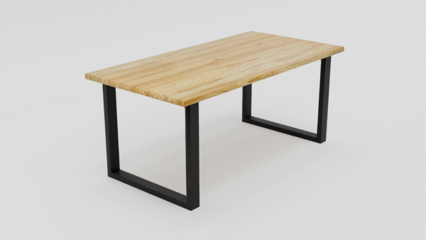 Geometryczne nogi i prosty, naturalny blat