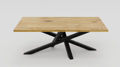 Krzyżowe metalowe nogi podtrzymujące blat