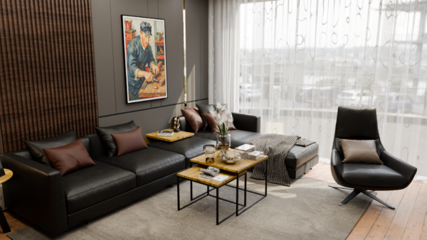 modernistyczny dwupoziomowy stolik