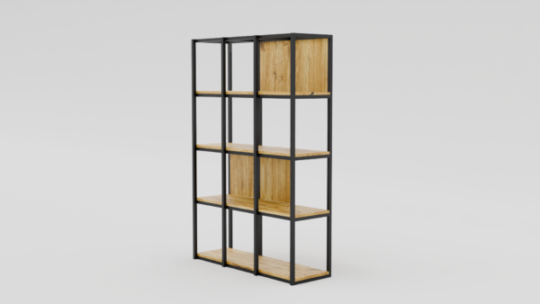 Minimalistyczny regał w industrialnym stylu