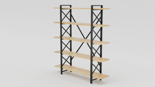 Półki na książki i dekoracje w industrialnym stylu