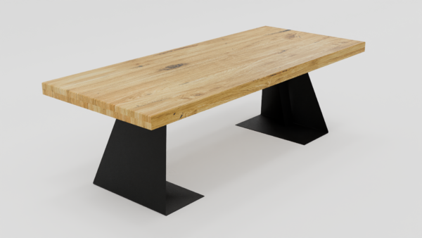 Stół z solidnym drewnianym blatem