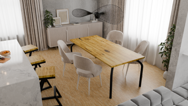 Elegancki stół z naturalnym wyrazistym wzorem