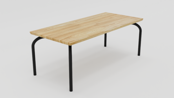 Czarne nogi stołu z geometrycznym wzorem