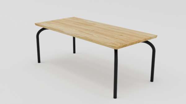 Prostokątny stół na stabilnej podstawie