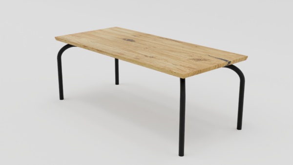 Stylowy stół z drewnianym blatem