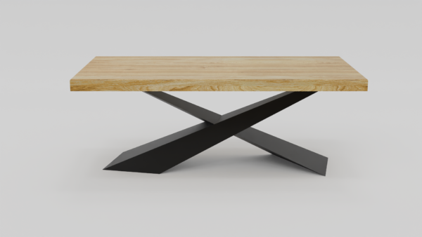 Stół o trwałej, masywnej budowie