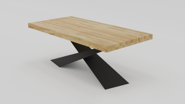 Nowoczesny stół z drewnianym akcentem