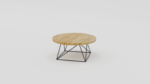 stolik okrągły z litego drewna dębowe bez sęków - 4