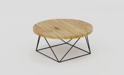 stolik okrągły na metalowych nogach - nr 4 - z sękami