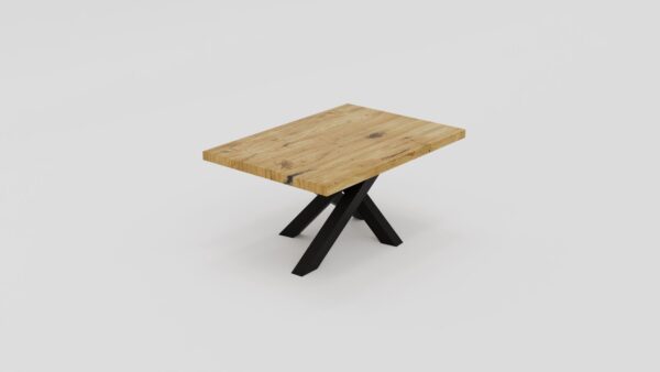 Stolik z blatem z litego drewna dębowego i nogami typu "Pająk przekładany" | Stolik 7 - obrazek 6