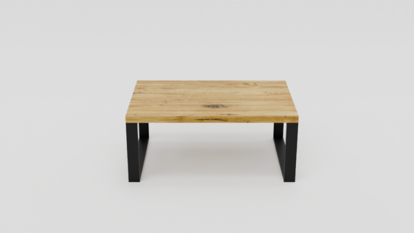 Stolik kawowy z czarnymi metalowymi ramami