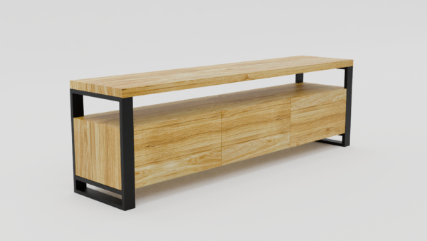 Mebel z metalowymi bokami i drewnianym blatem