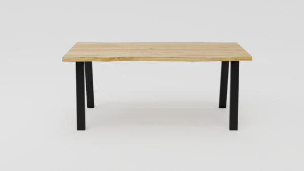 Drewniany stół na czarnych stalowych nogach