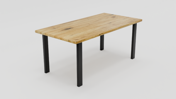 Drewniany stół z minimalistycznym wykończeniem