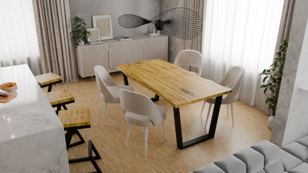 Stół z naturalnego drewna do jadalni