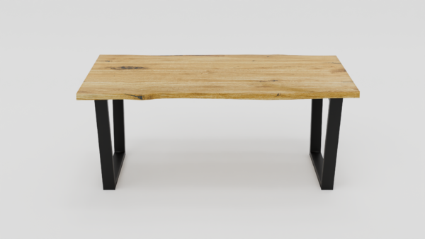 Drewniany stół o nowoczesnym industrialnym charakterze