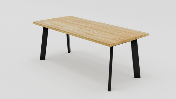 Stół z nieregularnym drewnianym blatem