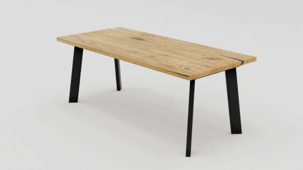 Industrialny stół z metalowymi nogami