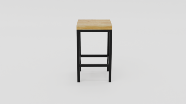 Minimalistyczny stołek o industrialnym wyglądzie