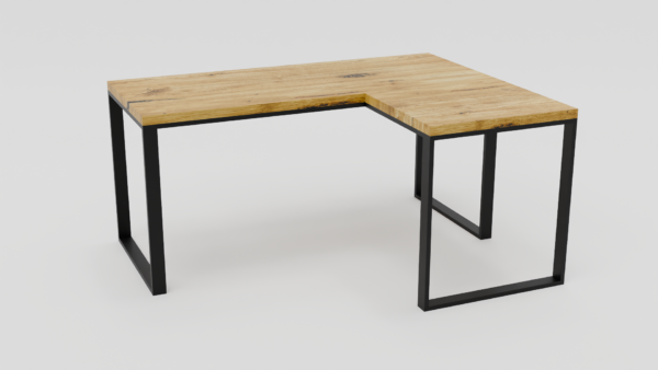 Funkcjonalne biurko narożne o industrialnym designie