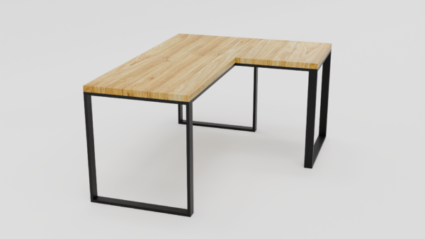 Minimalistyczne biurko z metalową podstawą