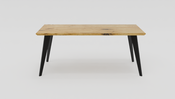 Minimalistyczny stół z metalowymi nogami