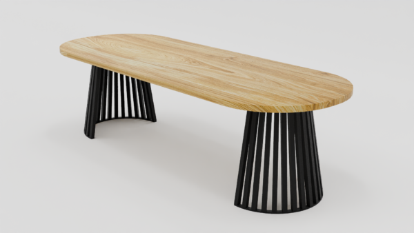 Designerski stół z industrialnymi elementami