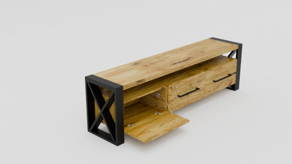 drewniana szafka do salonu pod telewizor