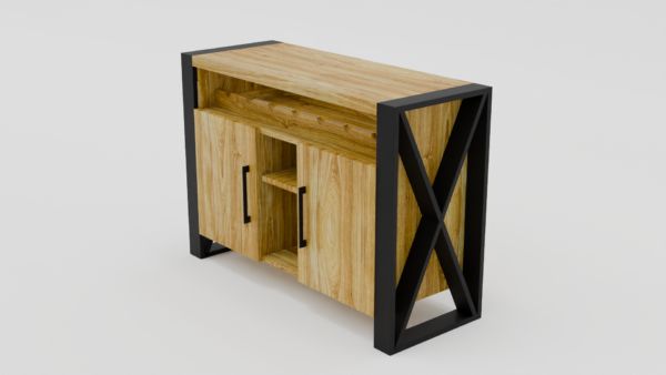 Szafka z półkami i dwoma drzwiami