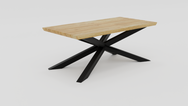 dębowy stolik kawowy z nowoczesnymi nogami