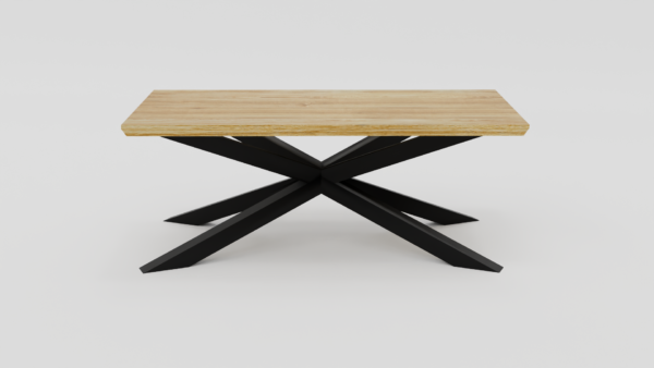 dębowy stolik kawowy z nowoczesnymi nogami