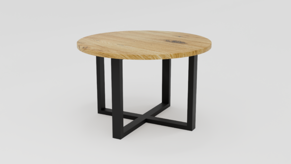 okrągły stół drewniany z litego dębu