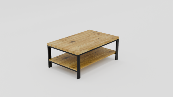 drewniany stolik z nogami sęczny