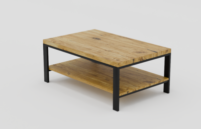 stolik drewniany z półką pod spodem