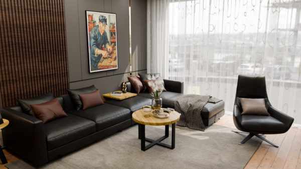 okrągły stolik kawowy drewniany