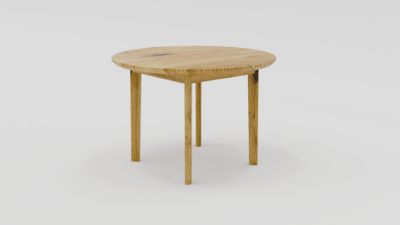 okrągły dębowy stół