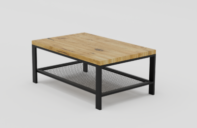 stolik drewniany z metalowymi nogami - nr 2c