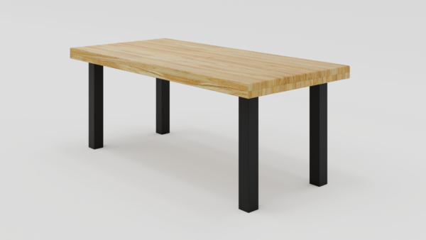 stół dębowy prostokątny na metalowych nogach