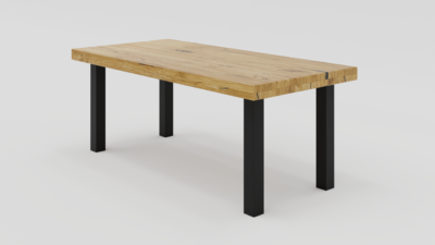 stół prostokątny na metalowych nogach