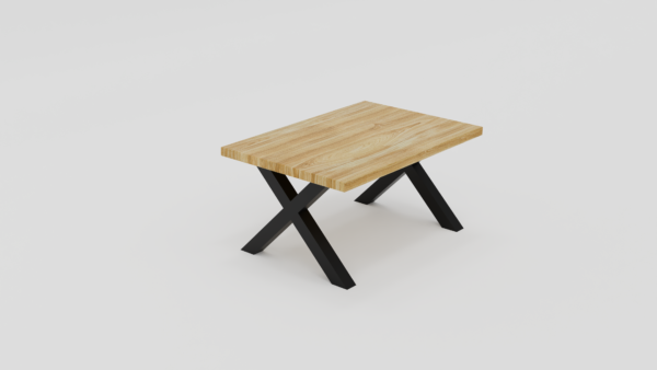 stolik z litego drewna dębowego bez sęków na metalowych nogach nr 11