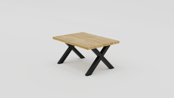 stolik prostokątny z litego drewna na metalowych nogach nr 11