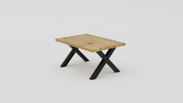 stolik 11 - z litego drewna na metalowych nogach