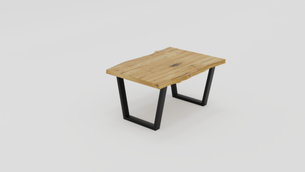 stolik kawowy prostokątny z blatem z litego drewna dębowego