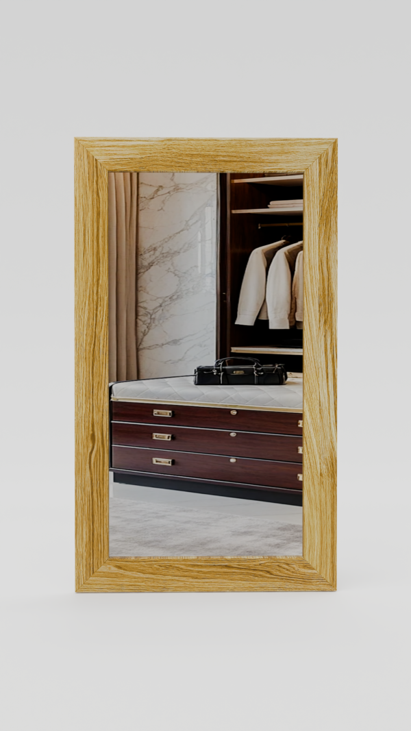 lustro w ramie drewnianej - bez sęków dębowe - nr 1