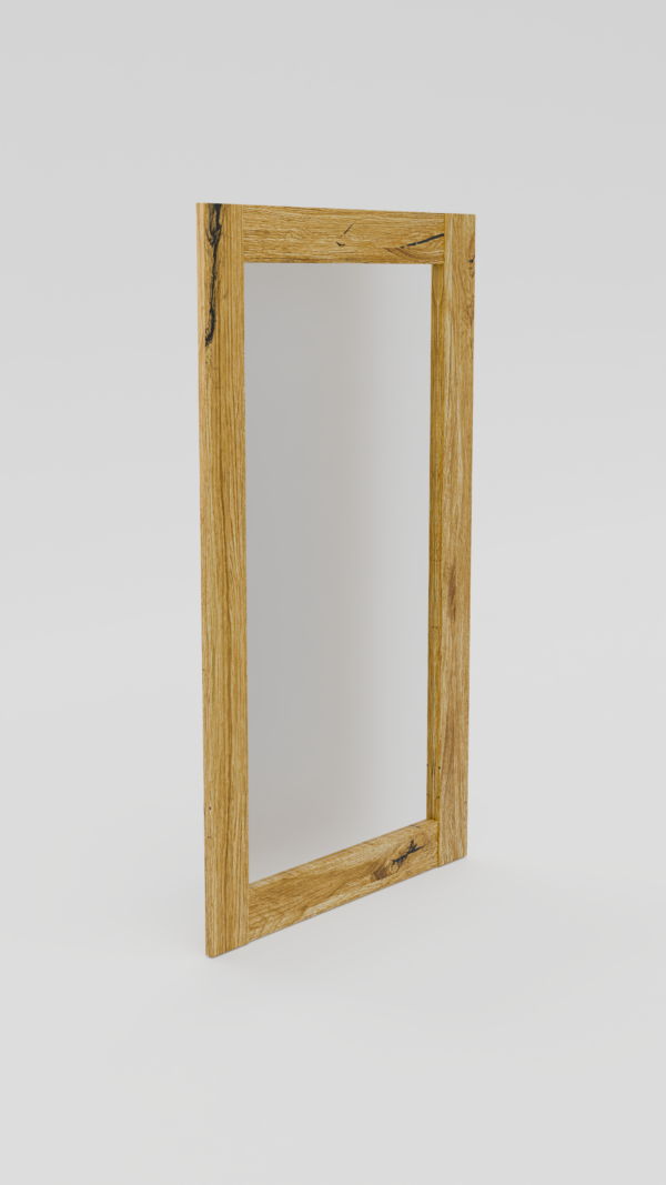 lustro w drewnianej ramie z sękami - nr 2