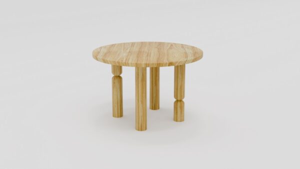 Stół okrągły dębowy w stylu Japandi - obrazek 2