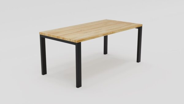 Stół z blatem z litego drewna dębowego zlicowane ze stalowymi nogami | Stół 1D - obrazek 3