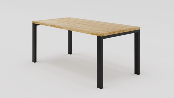 Stół z blatem z litego drewna dębowego zlicowane ze stalowymi nogami | Stół 1D - obrazek 5