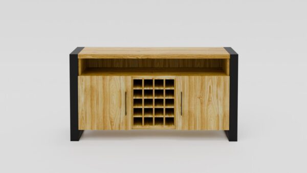 Komoda na wino z drewna dębowego i stali | Komoda 3 - obrazek 3